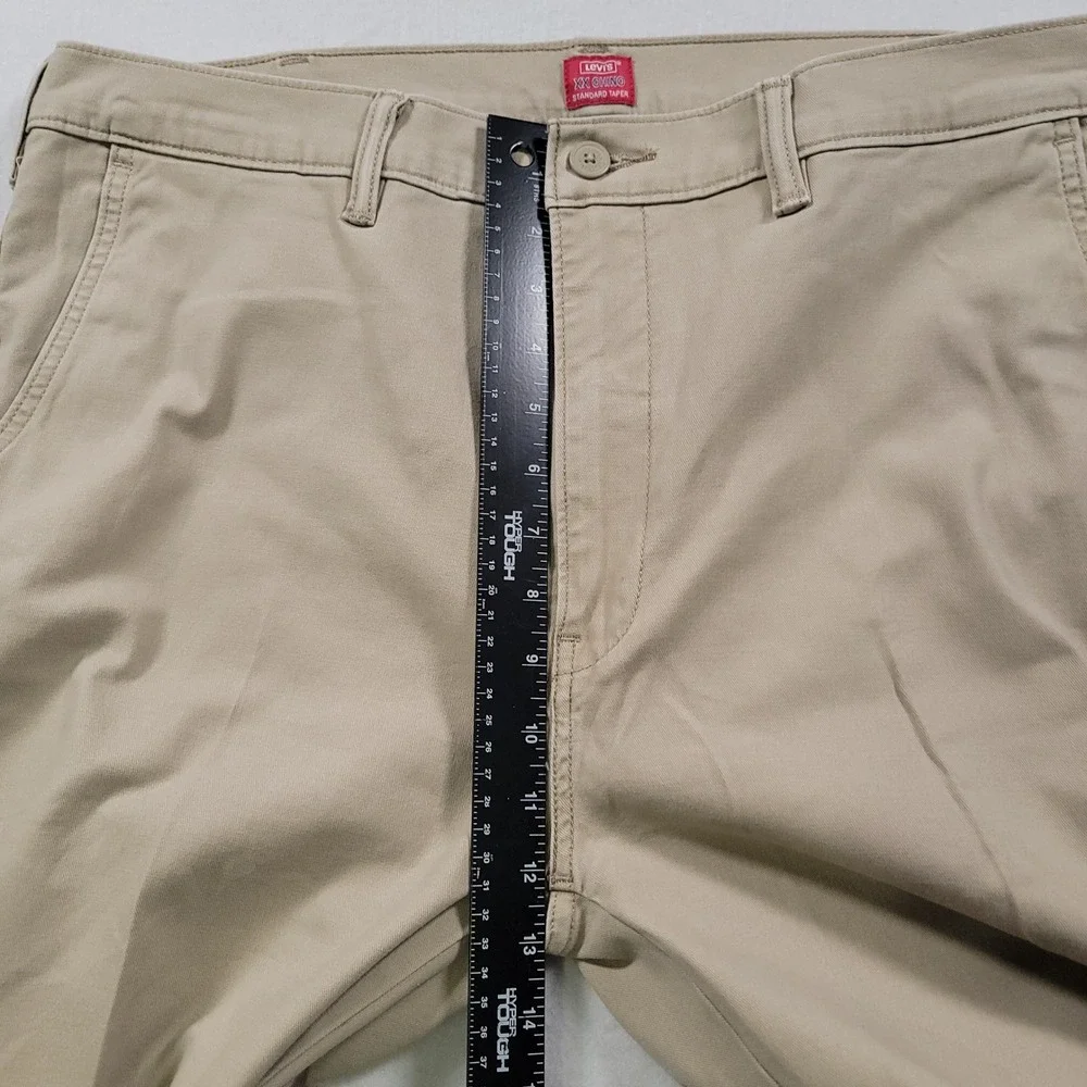 Levi's XX Chino Standard Taper Pants Mens 38x34 Khaki Solid Tapered Cotton Blend